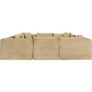  Manufacturer Color_Camel -- Shaggy 140" Camel Corduroy Performance Fabric Upholstered 8 pc Modular Sectional IMAGE 4