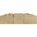 Meridian Shaggy Camel Corduroy Performance Fabric Modular Sectional IMAGE 4