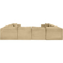  Manufacturer Color_Camel -- Shaggy 140" Camel Corduroy Performance Fabric Upholstered 8 pc Modular Sectional IMAGE 5
