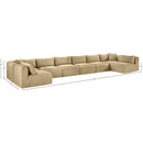  Manufacturer Color_Camel -- Shaggy 202" Camel Corduroy Performance Fabric Upholstered 8 pc Modular Sectional IMAGE 12