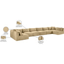  Manufacturer Color_Camel -- Shaggy 202" Camel Corduroy Performance Fabric Upholstered 8 pc Modular Sectional IMAGE 13