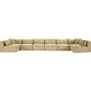  Manufacturer Color_Camel -- Shaggy 202" Camel Corduroy Performance Fabric Upholstered 8 pc Modular Sectional IMAGE 3
