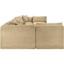  Manufacturer Color_Camel -- Shaggy 202" Camel Corduroy Performance Fabric Upholstered 8 pc Modular Sectional IMAGE 4