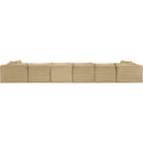  Manufacturer Color_Camel -- Shaggy 202" Camel Corduroy Performance Fabric Upholstered 8 pc Modular Sectional IMAGE 5