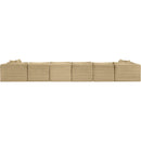 Meridian Shaggy Camel Corduroy Performance Fabric Modular Sectional IMAGE 5