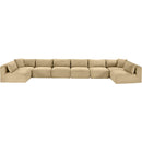  Manufacturer Color_Camel -- Shaggy 202" Camel Corduroy Performance Fabric Upholstered 8 pc Modular Sectional IMAGE 6