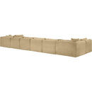  Manufacturer Color_Camel -- Shaggy 202" Camel Corduroy Performance Fabric Upholstered 8 pc Modular Sectional IMAGE 7