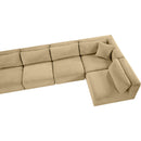  Manufacturer Color_Camel -- Shaggy 202" Camel Corduroy Performance Fabric Upholstered 8 pc Modular Sectional IMAGE 9