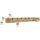  Manufacturer Color_Camel -- Shaggy 233" Camel Corduroy Performance Fabric Upholstered 8 pc Modular Sectional IMAGE 14