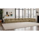Meridian Shaggy Camel Corduroy Performance Fabric Modular Sectional IMAGE 2