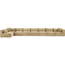  Manufacturer Color_Camel -- Shaggy 233" Camel Corduroy Performance Fabric Upholstered 8 pc Modular Sectional IMAGE 3