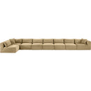  Manufacturer Color_Camel -- Shaggy 233" Camel Corduroy Performance Fabric Upholstered 8 pc Modular Sectional IMAGE 6