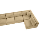 Meridian Shaggy Camel Corduroy Performance Fabric Modular Sectional IMAGE 10