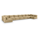 Meridian Shaggy Camel Corduroy Performance Fabric Modular Sectional IMAGE 1