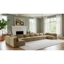  Manufacturer Color_Camel -- Shaggy 233" Camel Corduroy Performance Fabric Upholstered 9 pc Modular Sectional IMAGE 2