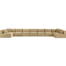 Manufacturer Color_Camel -- Shaggy 233" Camel Corduroy Performance Fabric Upholstered 9 pc Modular Sectional IMAGE 3