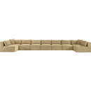 Meridian Shaggy Camel Corduroy Performance Fabric Modular Sectional IMAGE 3