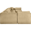  Manufacturer Color_Camel -- Shaggy 233" Camel Corduroy Performance Fabric Upholstered 9 pc Modular Sectional IMAGE 4