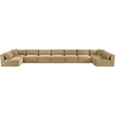  Manufacturer Color_Camel -- Shaggy 233" Camel Corduroy Performance Fabric Upholstered 9 pc Modular Sectional IMAGE 6