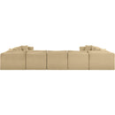 Meridian Shaggy Camel Corduroy Performance Fabric Modular Sectional IMAGE 4