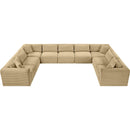  Manufacturer Color_Camel -- Shaggy 171" Camel Corduroy Performance Fabric Upholstered 9 pc Modular Sectional IMAGE 5