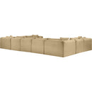 Meridian Shaggy Camel Corduroy Performance Fabric Modular Sectional IMAGE 6