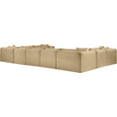  Manufacturer Color_Camel -- Shaggy 171" Camel Corduroy Performance Fabric Upholstered 9 pc Modular Sectional IMAGE 6