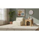 Meridian Shaggy Cream Corduroy Performance Fabric Armless Chair IMAGE 2