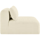  Manufacturer Color_Cream -- Shaggy Cream Corduroy Performance Fabric Upholstered Modular Armless Chair IMAGE 4