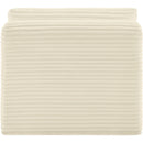 Meridian Shaggy Cream Corduroy Performance Fabric Armless Chair IMAGE 5