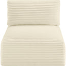  Manufacturer Color_Cream -- Shaggy Cream Corduroy Performance Fabric Upholstered Modular Armless Chair IMAGE 6