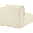  Manufacturer Color_Cream -- Shaggy Cream Corduroy Performance Fabric Upholstered Modular Armless Chair IMAGE 7