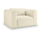  Manufacturer Color_Cream -- Shaggy Cream Corduroy Performance Fabric Upholstered Accent Chair IMAGE 1