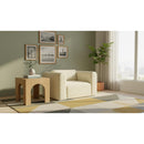  Manufacturer Color_Cream -- Shaggy Cream Corduroy Performance Fabric Upholstered Accent Chair IMAGE 2