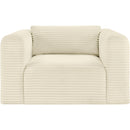  Manufacturer Color_Cream -- Shaggy Cream Corduroy Performance Fabric Upholstered Accent Chair IMAGE 3