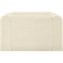 Meridian Shaggy Cream Corduroy Performance Fabric Arm Chair IMAGE 5