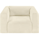 Meridian Shaggy Cream Corduroy Performance Fabric Arm Chair IMAGE 6
