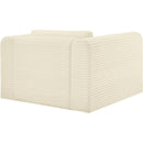 Meridian Shaggy Cream Corduroy Performance Fabric Arm Chair IMAGE 7