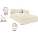  Manufacturer Color_Cream -- Shaggy Cream Corduroy Performance Fabric Upholstered Chaise Lounge IMAGE 12