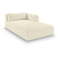  Manufacturer Color_Cream -- Shaggy Cream Corduroy Performance Fabric Upholstered Chaise Lounge IMAGE 1