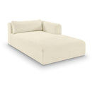  Manufacturer Color_Cream -- Shaggy Cream Corduroy Performance Fabric Upholstered Chaise Lounge IMAGE 1