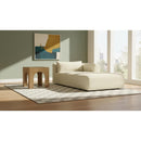  Manufacturer Color_Cream -- Shaggy Cream Corduroy Performance Fabric Upholstered Chaise Lounge IMAGE 2