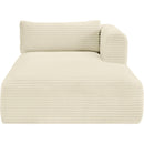  Manufacturer Color_Cream -- Shaggy Cream Corduroy Performance Fabric Upholstered Chaise Lounge IMAGE 3