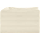 Meridian Shaggy Cream Corduroy Performance Fabric Chaise IMAGE 4