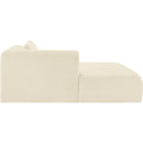  Manufacturer Color_Cream -- Shaggy Cream Corduroy Performance Fabric Upholstered Chaise Lounge IMAGE 5