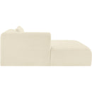 Meridian Shaggy Cream Corduroy Performance Fabric Chaise IMAGE 5