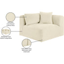  Manufacturer Color_Cream -- Shaggy Cream Corduroy Performance Fabric Upholstered Modular Corner Chair IMAGE 10