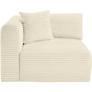  Manufacturer Color_Cream -- Shaggy Cream Corduroy Performance Fabric Upholstered Modular Corner Chair IMAGE 3