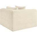  Manufacturer Color_Cream -- Shaggy Cream Corduroy Performance Fabric Upholstered Modular Corner Chair IMAGE 7