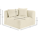  Manufacturer Color_Cream -- Shaggy Cream Corduroy Performance Fabric Upholstered Modular Corner Chair IMAGE 9